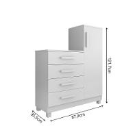 Comoda Branca Quarto Casal Sapateira Grande Com 4 Gavetas Reforçadas Versátil - 3