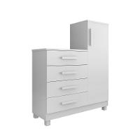 Comoda Branca Quarto Casal Sapateira Grande Com 4 Gavetas Reforçadas Versátil