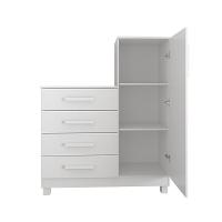 Comoda Branca Quarto Casal Sapateira Grande Com 4 Gavetas Reforçadas Versátil - 5