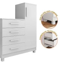 Comoda Branca Quarto Casal Sapateira Grande Com 4 Gavetas Reforçadas Versátil - 6