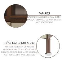 Cozinha Modulada Completa Fidelitá Lisboa 6 Peças 375cm 14 Portas 3 Gavetas Com Tampo Noce/off-white - 6