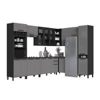 Cozinha Modulada Completa Fidelitá Mônaco 9 Peças 549cm 17 Portas 2 Gavetas Com Tampo Chumbo/titânio - 3