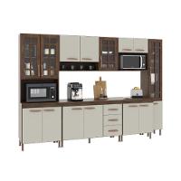 Cozinha Modulada Completa Fidelitá Lisboa 6 Peças 295cm 15 Portas 3 Gavetas Com Tampo Noce/off-white - 3
