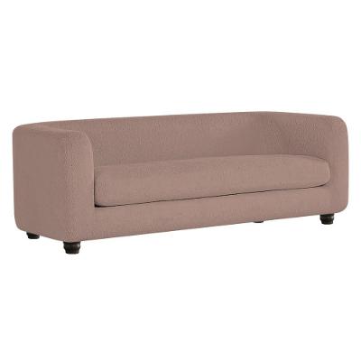 Sofá 3 Lugares Luxo Recepção Escritorio Sala Veneza 180cm Linho - Adj Decor Cor Rosê