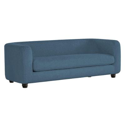 Sofá 3 Lugares Luxo Recepção Escritorio Sala Veneza 200cm Linho - Adj Decor Cor Azul Royal
