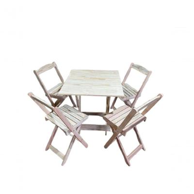 Conjunto Dobrável 70x70 Natural Madeira