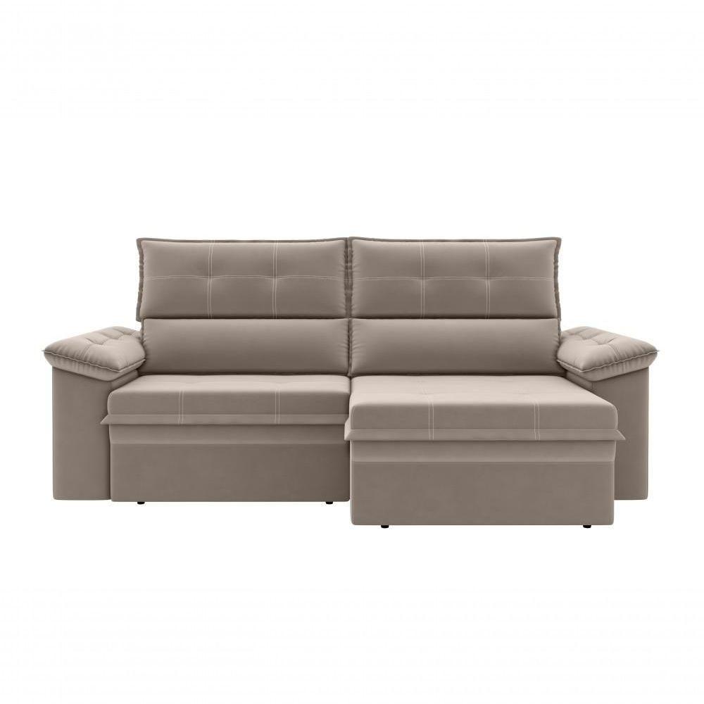 Sofá Nevasca 1,80m Retrátil Reclinável Suede Capuccino Xflex Sofás - 4