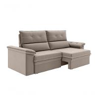 Sofá Nevasca 1,80m Retrátil Reclinável Suede Capuccino Xflex Sofás - 1