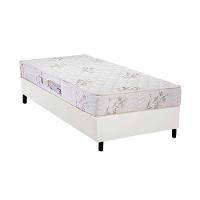 Cama Box Solteiro: Colchão Espuma D33 Luckspuma Supreme + Base CRC Courano White(88x188) - 1
