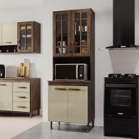 Torre Quente Modulada Com Vidro Para Forno Fidelitá Lisboa 70cm 4 Portas Noce/off-white - 1