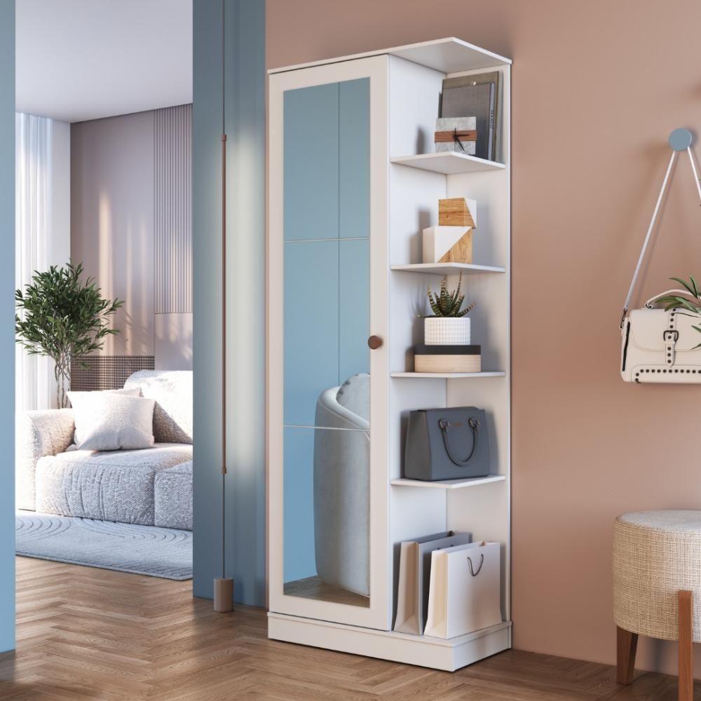 Sapateira 1 Porta Com Espelho Paris Fidelitá Branco - 1