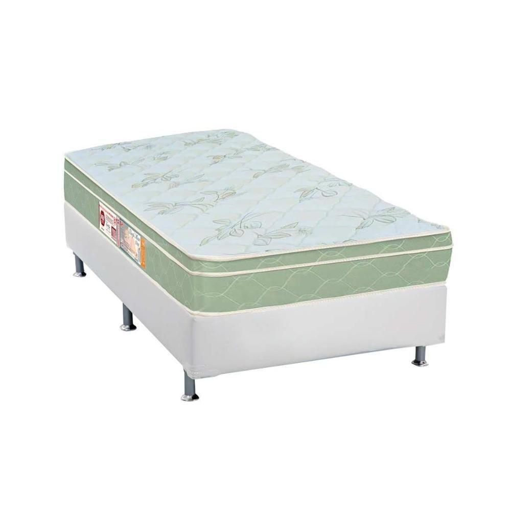 Cama Box Solteiro: Colchão Espuma Castor D33 Sleep Max + Base CRC Courano White(88x188) - 1