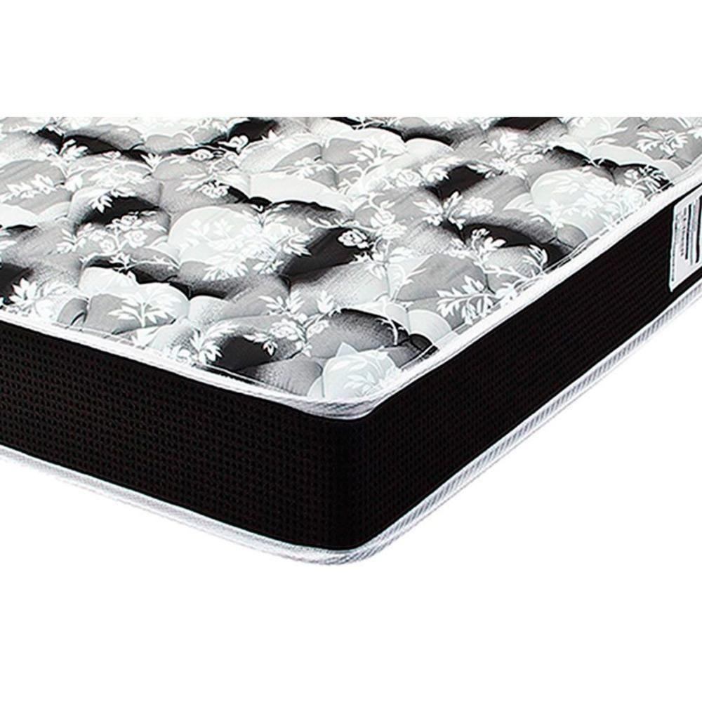 Cama Box Solteiro: Colchão Espuma Luckspuma Roland Garros Pro + Base CRC Suede Black(88x188) - 3
