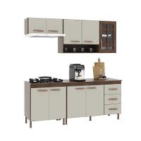 Cozinha Modulada Compacta Fidelitá Lisboa 4 Peças 190cm 9 Portas 3 Gavetas Com Tampo Noce/off-white - 3