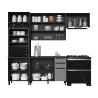 Cozinha Modulada Compacta Fidelitá Mônaco 4 Peças 270cm 10 Portas 2 Gavetas Com Tampo Chumbo/titânio - 2