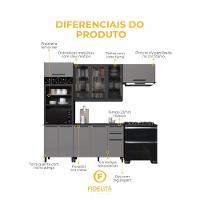 Cozinha Modulada Compacta Fidelitá Mônaco 4 Peças 270cm 10 Portas 2 Gavetas Com Tampo Chumbo/titânio - 5
