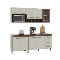 Cozinha Modulada Compacta Fidelitá Lisboa 4 Peças 190cm 9 Portas 3 Gavetas Com Tampo Noce/off-white - 3