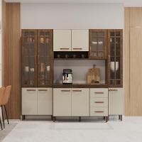 Cozinha Modulada Compacta Fidelitá Lisboa 4 Peças 225cm 11 Portas 3 Gavetas Com Tampo Noce/off-white - 1