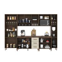 Cozinha Modulada Completa Fidelitá Lisboa 6 Peças 295cm 15 Portas 3 Gavetas Com Tampo Noce/off-white - 3
