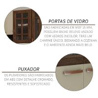 Cozinha Modulada Compacta Fidelitá Lisboa 4 Peças 260cm 11 Portas 3 Gavetas Com Tampo Noce/off-white - 5