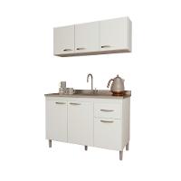 Cozinha Modulada Compacta Fidelitá Suiça 2 Peças 6 Portas 1 Gaveta Sem Tampo Branco - 2