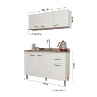 Cozinha Modulada Compacta Fidelitá Suiça 2 Peças 6 Portas 1 Gaveta Sem Tampo Branco - 3