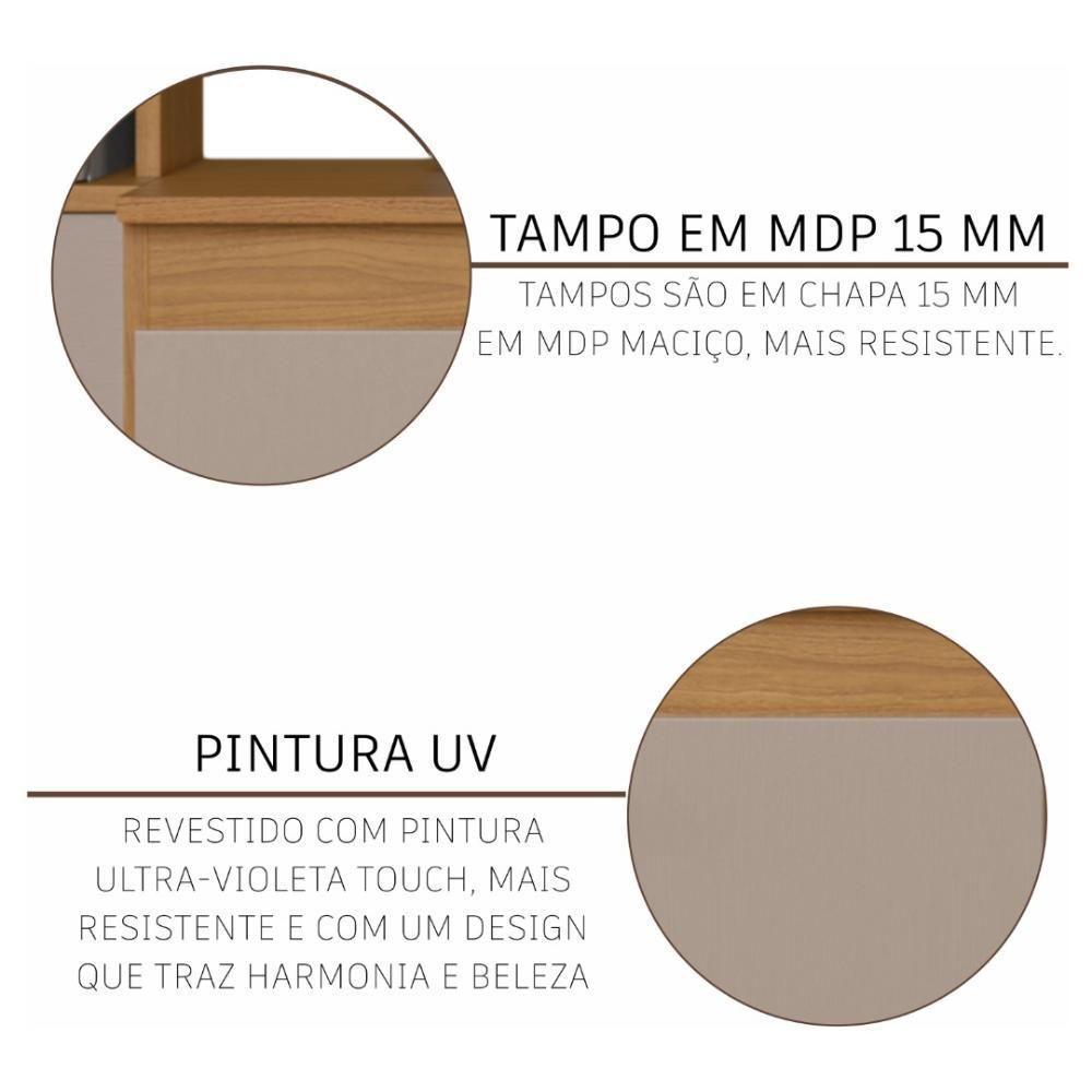 Cozinha Modulada Compacta Fidelitá Mariana 4 Peças 240cm 12 Portas 1 Gaveta Com Tampo Freijó/camurça - 6