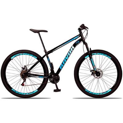 Bicicleta Aro 29 Suspensão Dianteira Bike Aço 21 Marchas Freio A Disco Azul