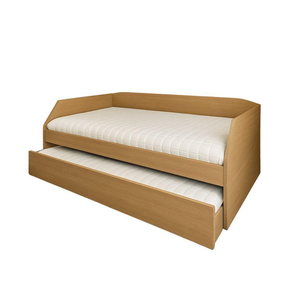 Sofá Cama Com Cama Auxiliar Americana Luxo Em Mdf Resistente Nobre Amendoa - 2