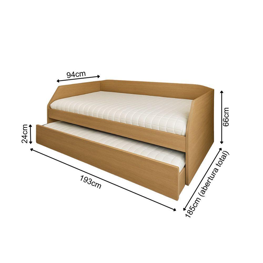 Sofá Cama Com Cama Auxiliar Americana Luxo Em Mdf Resistente Nobre Amendoa - 5