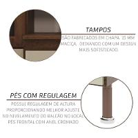 Cozinha Modulada Compacta Fidelitá Lisboa 4 Peças 260cm 11 Portas 3 Gavetas Com Tampo Noce/off-white - 6