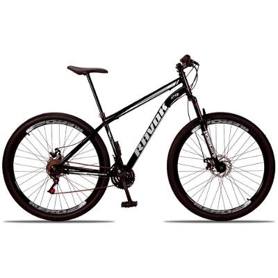 Bicicleta Aro 29 Suspensão Dianteira Bike Aço 21 Marchas Freio A Disco Cinza