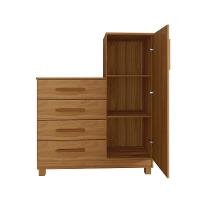 Comoda Quarto Casal Sapateira Grande Com 4 Gavetas Reforçadas Versátil Savana Amadeirada - 5