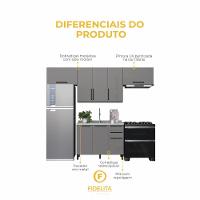 Cozinha Modulada Compacta Fidelitá Mônaco 4 Peças 280cm 8 Portas 2 Gavetas Sem Tampo Chumbo/titânio - 5