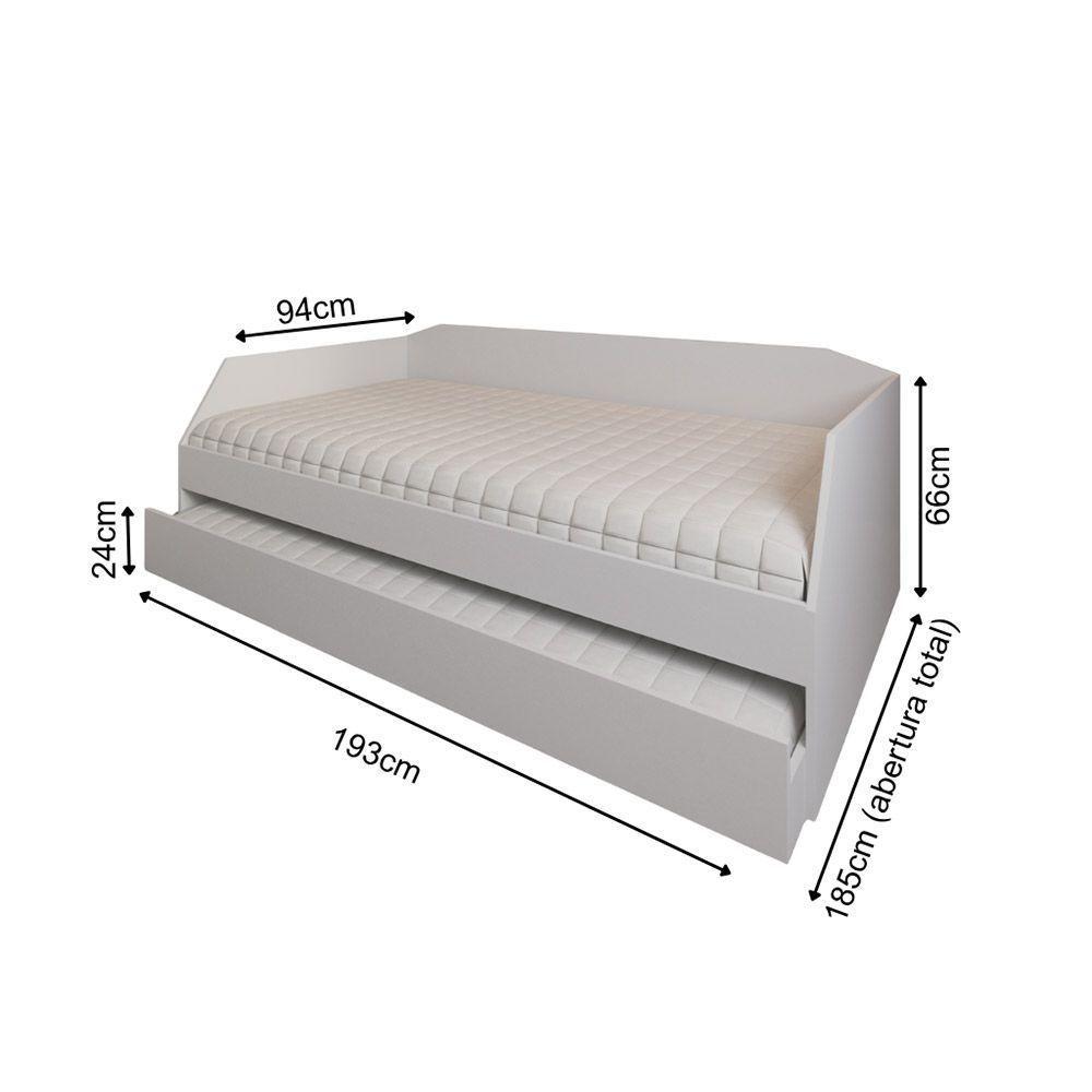 Sofá Cama Com Cama Auxiliar Americana Luxo Em Mdf Resistente Nobre Branco - 3