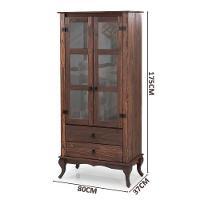 Cristaleira Madeira Maciça 2 Portas Vidro Imbuia D112 Shop Jm Imbuia