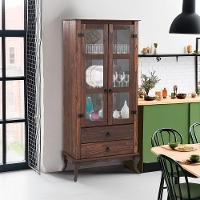 Cristaleira Madeira Maciça 2 Portas Vidro Imbuia D112 Shop Jm Imbuia - 10