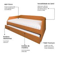 Sofá Cama Com Cama Auxiliar Americana Luxo Em Mdf Resistente Nobre Nature - 2
