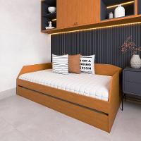 Sofá Cama Com Cama Auxiliar Americana Luxo Em Mdf Resistente Nobre Nature