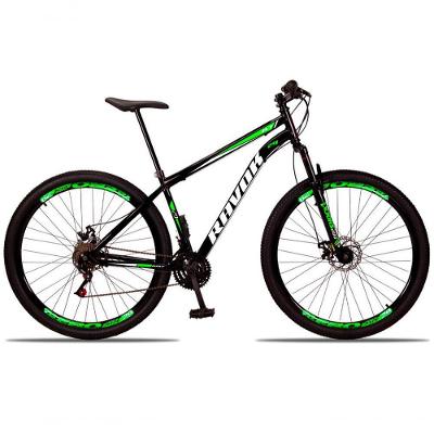 Bicicleta Aro 29 Suspensão Dianteira Bike Aço 21 Marchas Freio A Disco Verde