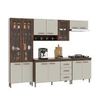 Cozinha Modulada Completa Fidelitá Lisboa 5 Peças 260cm 13 Portas 3 Gavetas Com Tampo Noce/off-white - 3