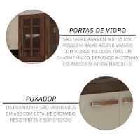 Cozinha Modulada Completa Fidelitá Lisboa 5 Peças 260cm 13 Portas 3 Gavetas Com Tampo Noce/off-white - 5