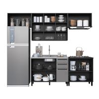 Cozinha Modulada Completa Fidelitá Mônaco 5 Peças 280cm 10 Portas 2 Gavetas Sem Tampo Chumbo/titânio - 2