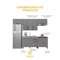 Cozinha Modulada Completa Fidelitá Mônaco 5 Peças 280cm 10 Portas 2 Gavetas Sem Tampo Chumbo/titânio - 5