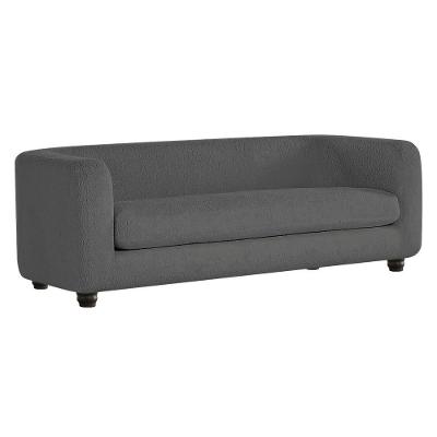 Sofá 3 Lugares Luxo Recepção Escritorio Sala Veneza 180cm Linho - Adj Decor Cor Cinza Escuro