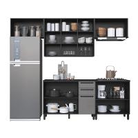 Cozinha Modulada Completa Fidelitá Mônaco 5 Peças 280cm 10 Portas 2 Gavetas Com Tampo Chumbo/titânio - 2