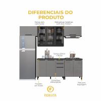 Cozinha Modulada Completa Fidelitá Mônaco 5 Peças 280cm 10 Portas 2 Gavetas Com Tampo Chumbo/titânio - 5