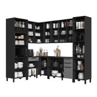 Cozinha Modulada Completa Fidelitá Mônaco 8 Peças 449cm 15 Portas 3 Gavetas Com Tampo Chumbo/titânio - 2