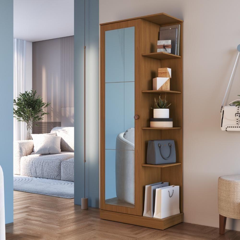 Sapateira 1 Porta Com Espelho Paris Fidelitá Freijó - 1