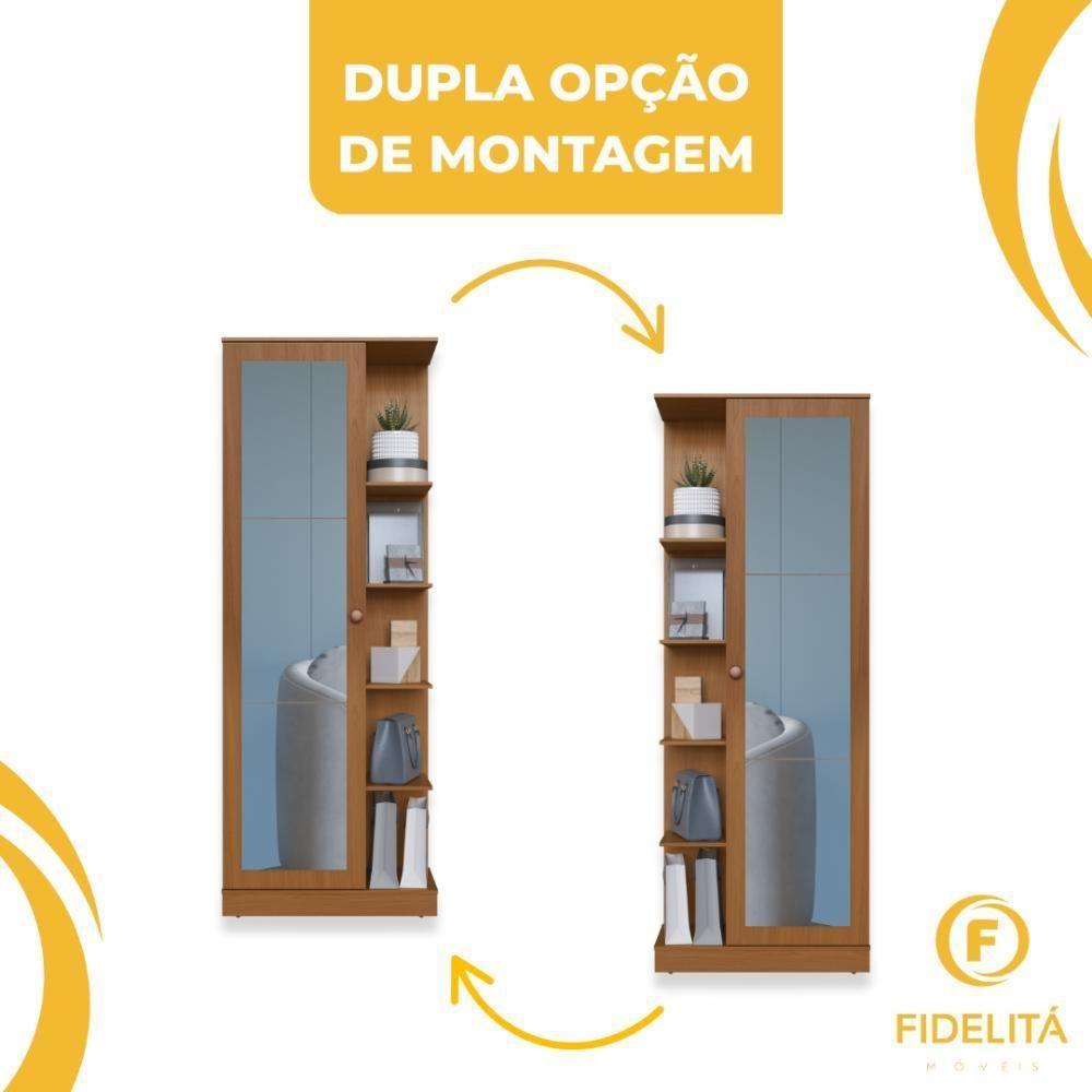 Sapateira 1 Porta Com Espelho Paris Fidelitá Freijó - 5
